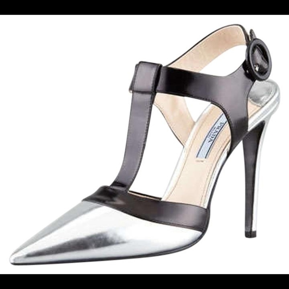Prada Spazzolato T-Strap Pump
